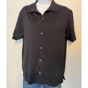 Men's Banana Republic, Black Short Sleeve Button-Up Shirt, Size Med